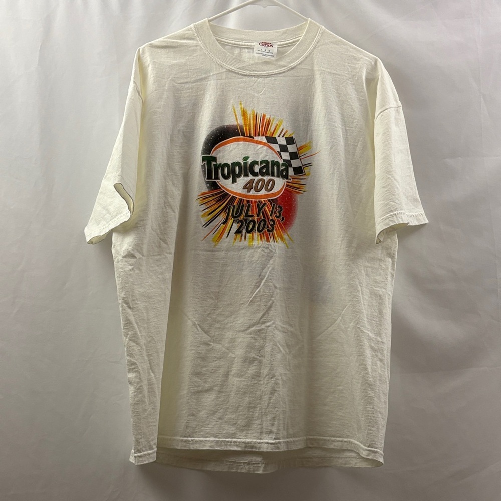 Vintage Tropicana 400 July 13, 2003 T-shirt Size Large Chicagoland Speedway